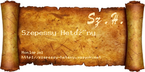 Szepessy Hetény névjegykártya